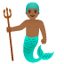 🧜🏾‍♂️ merman: medium-dark skin tone display on Google